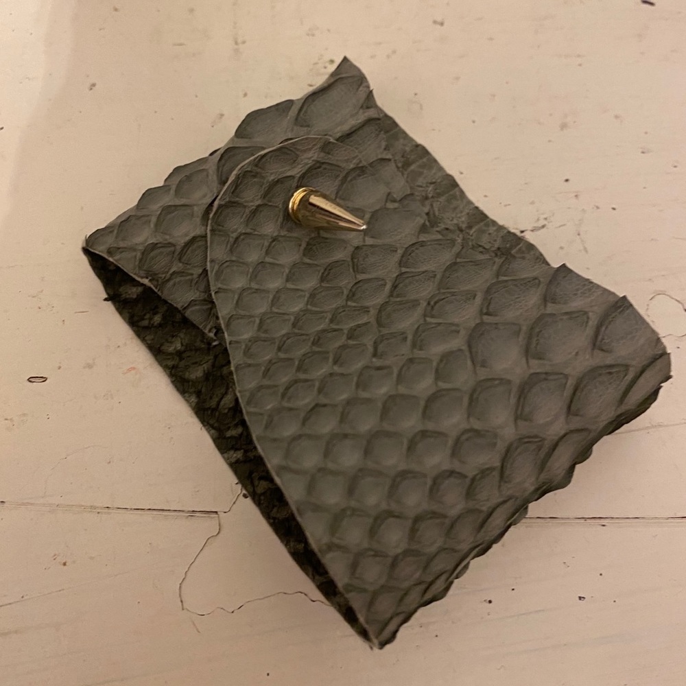 Snakeskin leather cuff bracelet